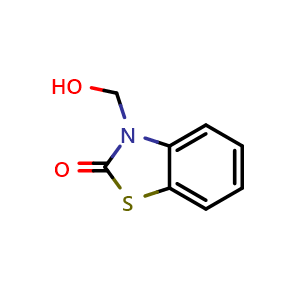 Chemical structure of 3-(Hydroxymethyl)-2-benzothiazolinone , CAS 72679-97-1, AChemBlock X177581