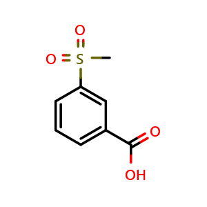 Chemical structure of 3-(Methylsulphonyl)benzoic acid , CAS 5345-27-7, AChemBlock X177585
