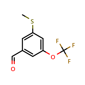 Chemical structure of 3-(Methylthio)-5-(trifluoromethoxy)benzaldehyde , CAS 2167962-03-8, AChemBlock X177586