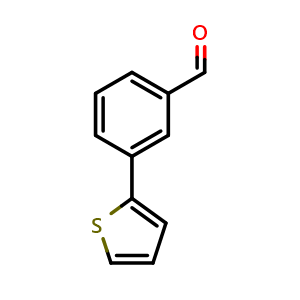 Chemical structure of 3-(Thiophen-2-yl)benzaldehyde , CAS 103668-99-1, AChemBlock X177592