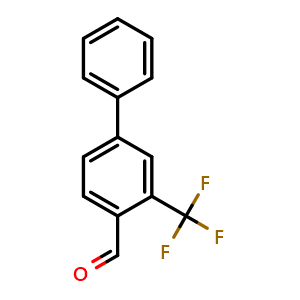 Chemical structure of 3-(Trifluoromethyl)-[1,1'-biphenyl]-4-carbaldehyde , CAS 1214364-70-1, AChemBlock X177594