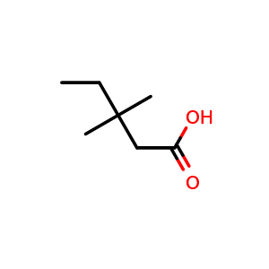 Chemical structure of 3,3-dimethylpentanoic acid , CAS 3177-74-0, AChemBlock X177600