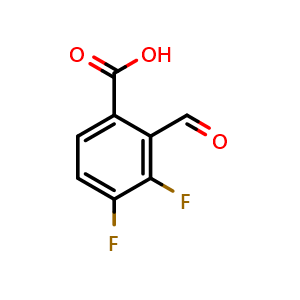 Chemical structure of 3,4-Difluoro-2-formylbenzoic acid , CAS 2385273-71-0, AChemBlock X177627
