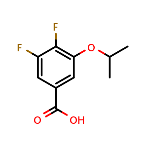 Chemical structure of 3,4-Difluoro-5-isopropoxybenzoic acid , CAS 2807443-50-9, AChemBlock X177637