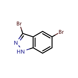 Chemical structure of 3,5-Dibromo-1H-indazole , CAS 40598-76-3, AChemBlock X177654