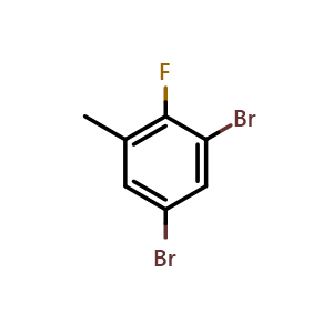 Chemical structure of 3,5-Dibromo-2-fluorotoluene , CAS 85233-13-2, AChemBlock X177661