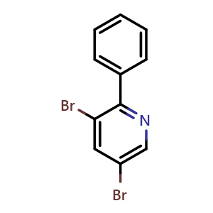 Chemical structure of 3,5-Dibromo-2-phenylpyridine , CAS 1399481-99-2, AChemBlock X177663