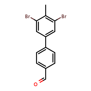 Chemical structure of 3',5'-Dibromo-4'-methyl-[1,1'-biphenyl]-4-carbaldehyde , CAS 2755721-63-0, AChemBlock X177671