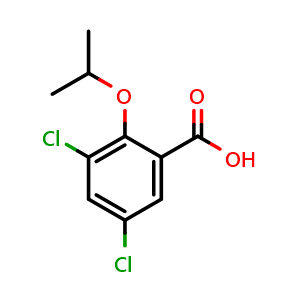 Chemical structure of 3,5-Dichloro-2-isopropoxybenzoic acid , CAS 1154658-67-9, AChemBlock X177680