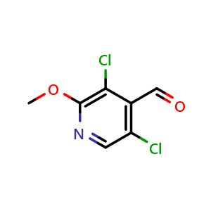 Chemical structure of 3,5-Dichloro-2-methoxyisonicotinaldehyde , CAS 1884279-30-4, AChemBlock X177683