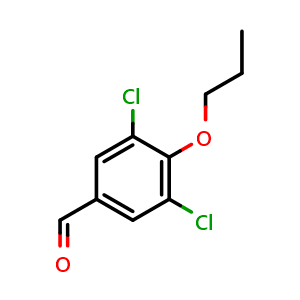Chemical structure of 3,5-Dichloro-4-propoxybenzaldehyde , CAS 883532-96-5, AChemBlock X177705