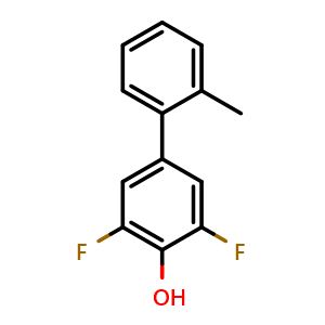 Chemical structure of 3,5-Difluoro-2'-methyl-[1,1'-biphenyl]-4-ol , CAS 2807441-40-1, AChemBlock X177711
