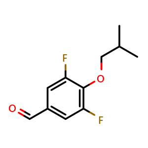 Chemical structure of 3,5-Difluoro-4-isobutoxybenzaldehyde , CAS 1443343-76-7, AChemBlock X177719