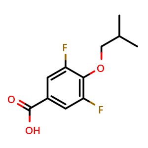 Chemical structure of 3,5-Difluoro-4-isobutoxybenzoic acid , CAS 1343670-92-7, AChemBlock X177720