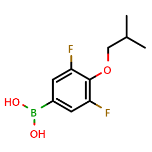 Chemical structure of 3,5-Difluoro-4-isobutoxyphenylboronic acid , CAS 2096339-84-1, AChemBlock X177721