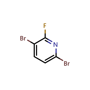 Chemical structure of 3,6-Dibromo-2-fluoropyridine , CAS 1256820-70-8, AChemBlock X177742