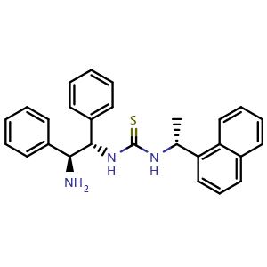 Chemical structure of 3-[(1S,2S)-2-amino-1,2-diphenylethyl]-1-[(1R)-1-(naphthalen-1-yl)ethyl]thiourea , CAS 313695-70-4, AChemBlock X177751
