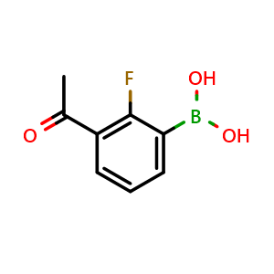 Chemical structure of 3-Acetyl-2-fluorophenylboronic acid , CAS 870778-95-3, AChemBlock X177760