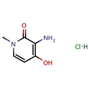 Chemical structure of 3-amino-4-hydroxy-1-methylpyridin-2(1H)-one hydrochloride , CAS 1706751-76-9, AChemBlock X177770