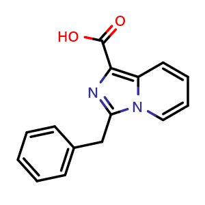 Chemical structure of 3-Benzylimidazo[1,5-a]pyridine-1-carboxylic acid , CAS 1018517-02-6, AChemBlock X177779
