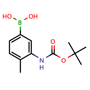 Chemical structure of 3-BOC-amino-4-methylphenylboronic acid , CAS 850568-81-9, AChemBlock X177781