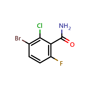 Chemical structure of 3-Bromo-2-chloro-6-fluorobenzamide , CAS 1421620-32-7, AChemBlock X177829