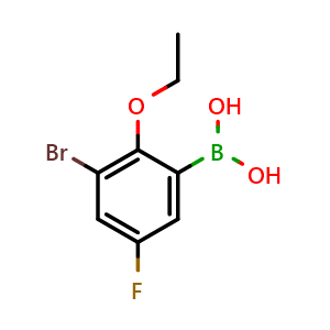 Chemical structure of 3-Bromo-2-ethoxy-5-fluorophenylboronic acid , CAS 352534-82-8, AChemBlock X177836