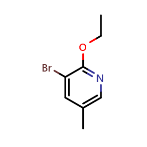Chemical structure of 3-bromo-2-ethoxy-5-methylpyridine , CAS 760207-82-7, AChemBlock X177839