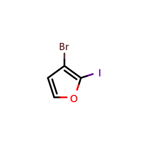 Chemical structure of 3-Bromo-2-iodofuran , CAS 72167-52-3, AChemBlock X177856