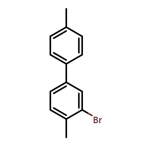 Chemical structure of 3-Bromo-4,4'-dimethyl-1,1'-biphenyl , CAS 132462-56-7, AChemBlock X177872