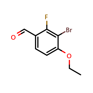 Chemical structure of 3-Bromo-4-ethoxy-2-fluorobenzaldehyde , CAS 2384683-24-1, AChemBlock X177877