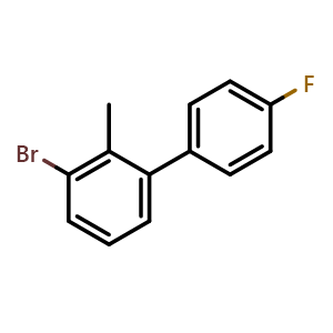 Chemical structure of 3-Bromo-4'-fluoro-2-methyl-1,1'-biphenyl , CAS 2764732-03-6, AChemBlock X177879