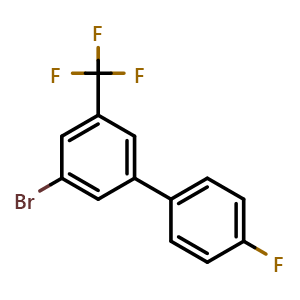 Chemical structure of 3-Bromo-4'-fluoro-5-(trifluoromethyl)-1,1'-biphenyl , CAS 2755719-69-6, AChemBlock X177881