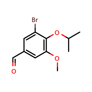 Chemical structure of 3-Bromo-4-isopropoxy-5-methoxybenzaldehyde , CAS 400070-31-7, AChemBlock X177884