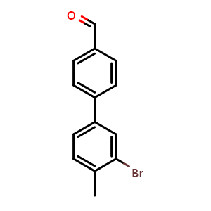 Chemical structure of 3'-Bromo-4'-methyl-[1,1'-biphenyl]-4-carbaldehyde , CAS 2807466-98-2, AChemBlock X177888