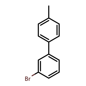 Chemical structure of 3-Bromo-4'-methyl-1,1'-biphenyl , CAS 844856-52-6, AChemBlock X177889