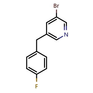 Chemical structure of 3-Bromo-5-(4-fluorobenzyl)pyridine , CAS 2586126-86-3, AChemBlock X177893