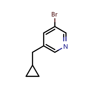 Chemical structure of 3-Bromo-5-(cyclopropylmethyl)pyridine , CAS 2412764-80-6, AChemBlock X177898
