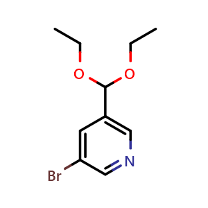 Chemical structure of 3-Bromo-5-(diethoxymethyl)pyridine , CAS 2624417-40-7, AChemBlock X177899
