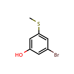 Chemical structure of 3-Bromo-5-(methylthio)phenol , CAS 1243394-57-1, AChemBlock X177901