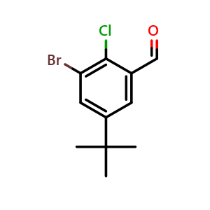 Chemical structure of 3-Bromo-5-(tert-butyl)-2-chlorobenzaldehyde , CAS 2764733-83-5, AChemBlock X177903