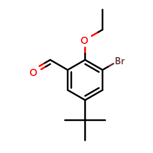 Chemical structure of 3-Bromo-5-(tert-butyl)-2-ethoxybenzaldehyde , CAS 2215467-62-0, AChemBlock X177904