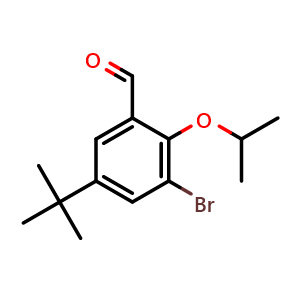 Chemical structure of 3-Bromo-5-(tert-butyl)-2-isopropoxybenzaldehyde , CAS 2217002-28-1, AChemBlock X177906