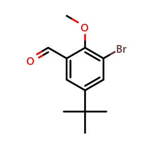 Chemical structure of 3-Bromo-5-(tert-butyl)-2-methoxybenzaldehyde , CAS 1780260-78-7, AChemBlock X177908