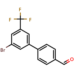 Chemical structure of 3'-Bromo-5'-(trifluoromethyl)-[1,1'-biphenyl]-4-carbaldehyde , CAS 2755723-30-7, AChemBlock X177917