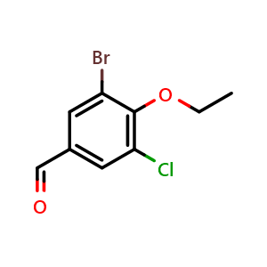 Chemical structure of 3-Bromo-5-chloro-4-ethoxybenzaldehyde , CAS 884497-58-9, AChemBlock X177932