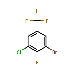 Chemical structure of 3-Bromo-5-chloro-4-fluorobenzotrifluoride , CAS 109919-27-9, AChemBlock X177936