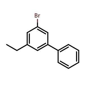 Chemical structure of 3-Bromo-5-ethyl-1,1'-biphenyl , CAS 2126138-38-1, AChemBlock X177939