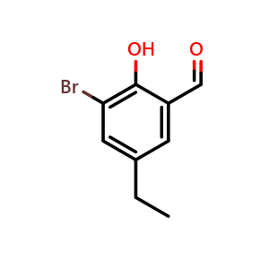 Chemical structure of 3-Bromo-5-ethyl-2-hydroxybenzaldehyde , CAS 708209-58-9, AChemBlock X177940