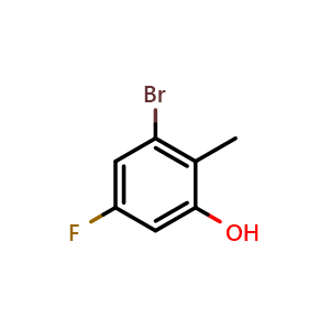 Chemical structure of 3-Bromo-5-fluoro-2-methylphenol , CAS 1784522-73-1, AChemBlock X177947